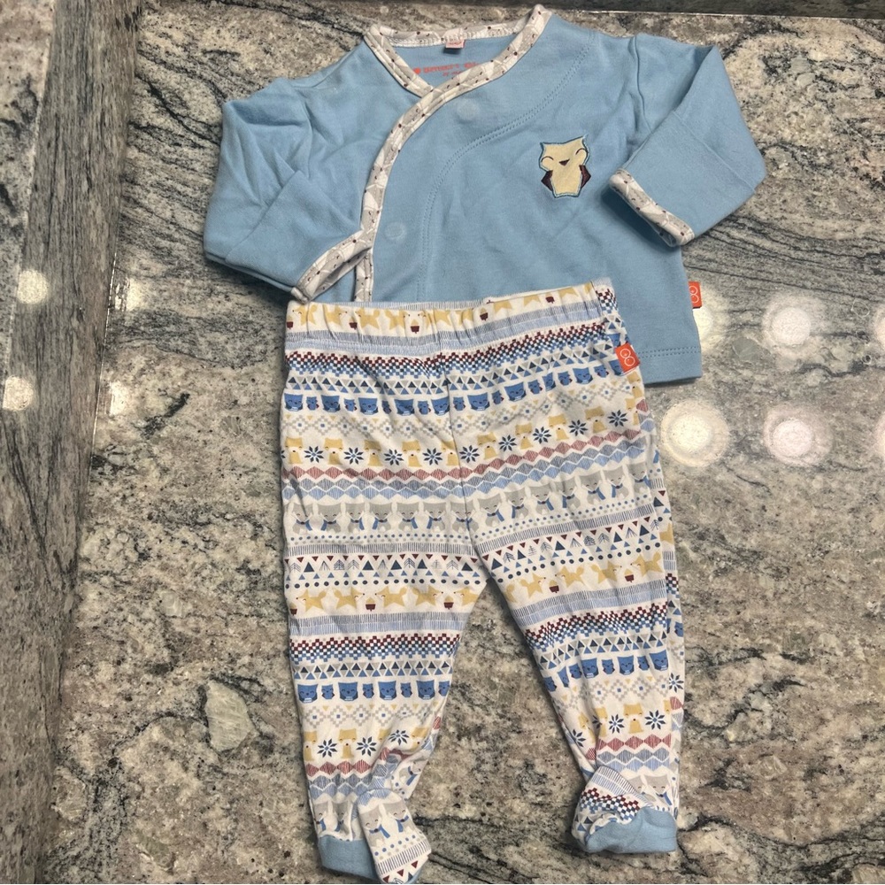 Magnificent Baby Tribal Print Owl 2 piece Set Sz 3 month